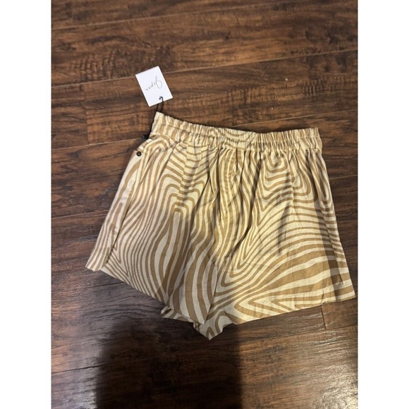 Japan Women’s Brown Beige Zebra Striped Skort Small 100% Cotton NEW - Picture 5 of 6